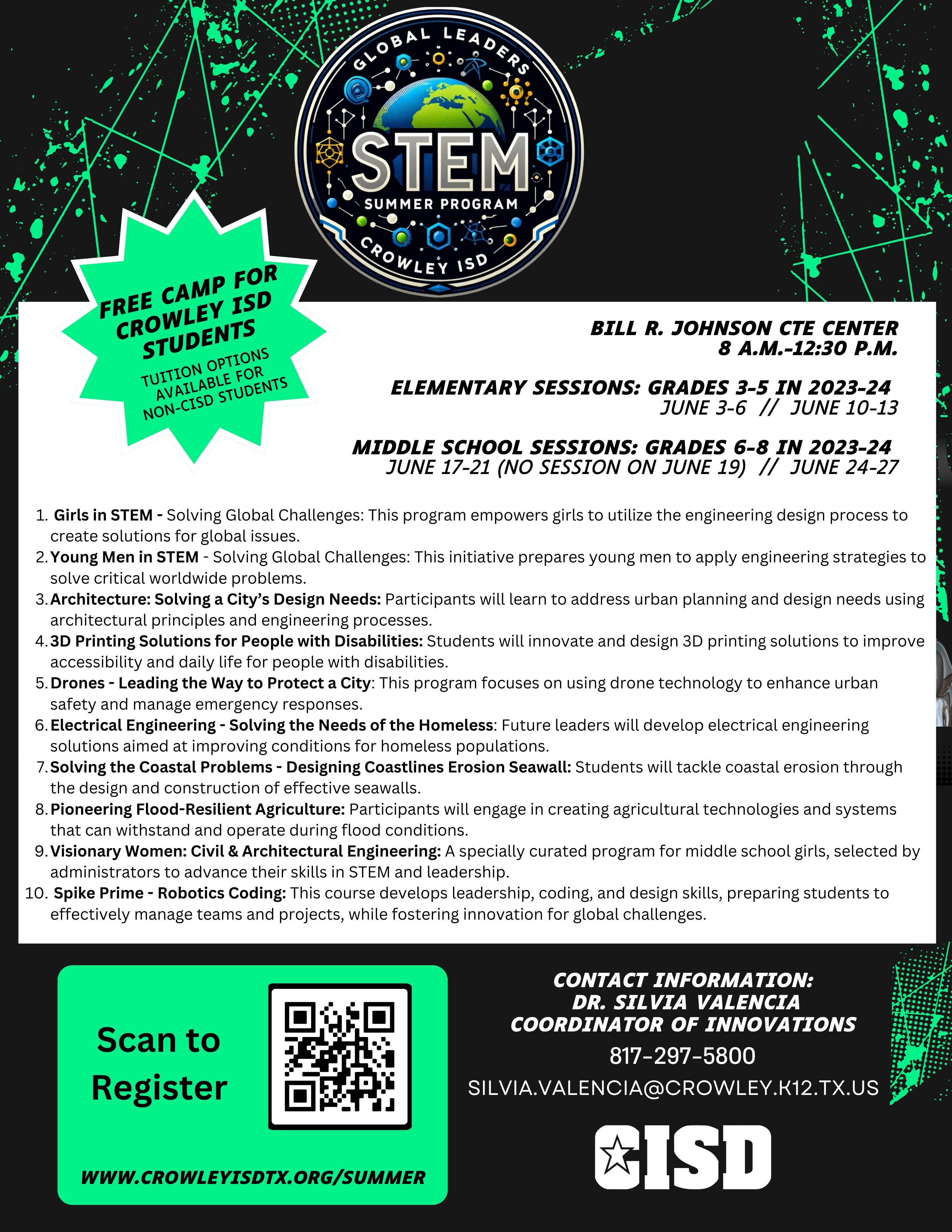STEM camps flyer